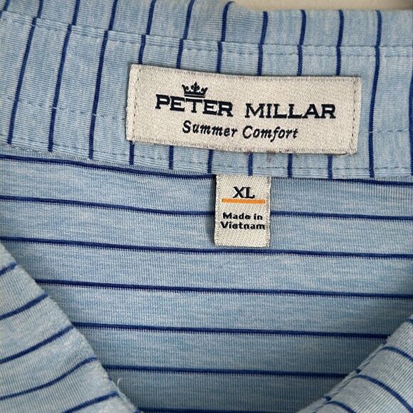 Peter Millar Summer Comfort Performance Polo Shirts Striped Set of 2 XL Flawed - Picture 5 of 11
